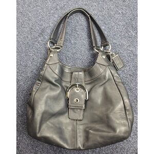 COACH SOHO MADISON LYNN BLACK HOBO LEATHER PURSE BAG